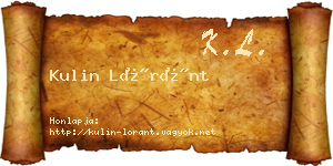 Kulin Lóránt névjegykártya