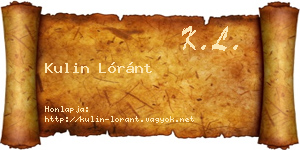 Kulin Lóránt névjegykártya