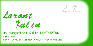 lorant kulin business card